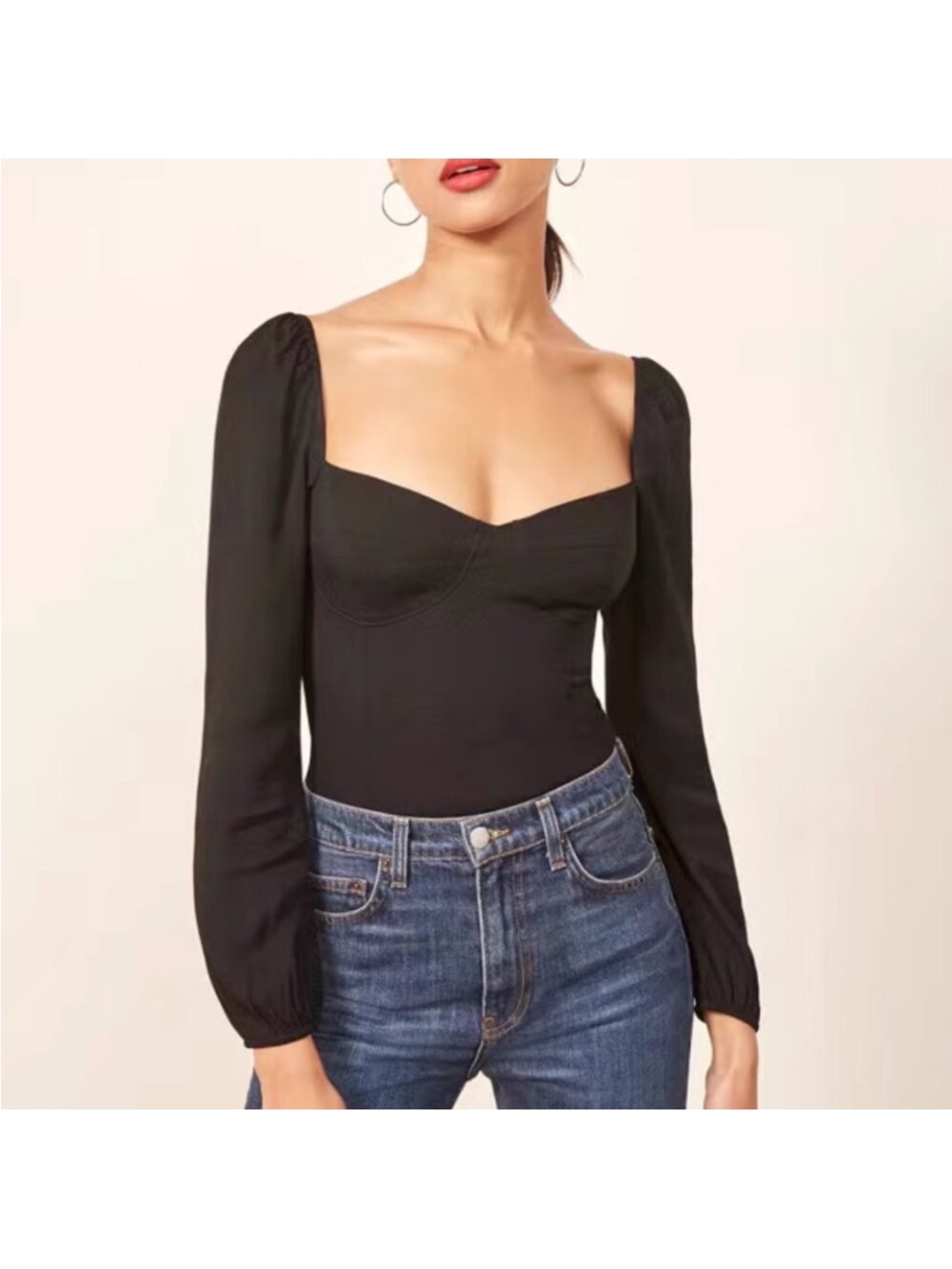 Reformation - Reign Top - smocked back size 4 black